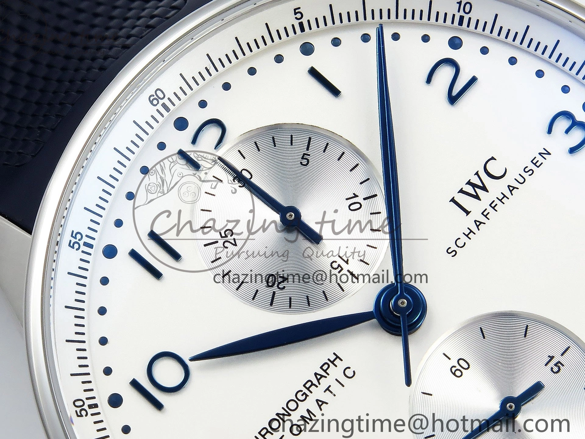 MIROTIME 0422 Casual Portuguese Chrono IW3716 Z+F 1:1 Best Edition White Dial on Blue Rubber Strap A 7016
